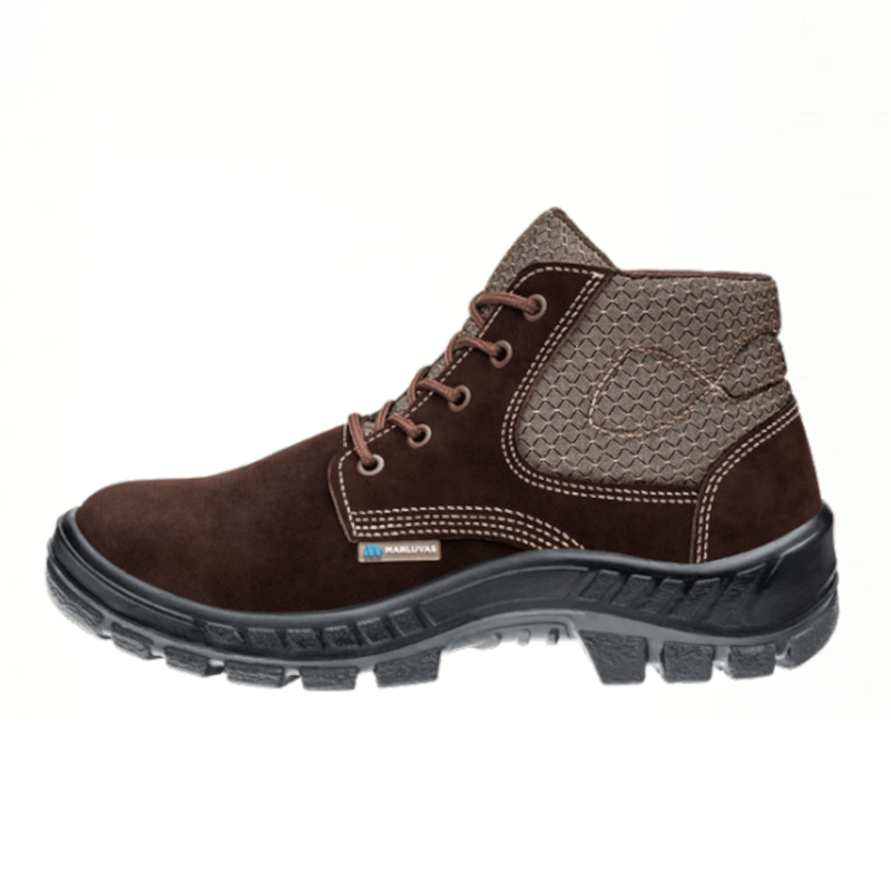 Bota de Segurança Nubuck Marrom Café com Biqueira - Tamanho 41 - Lateral Esquerda