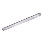 Luminária Hermética Fluorescente Cinza 54W LED | Diagonal direita do produto em posição horizontal