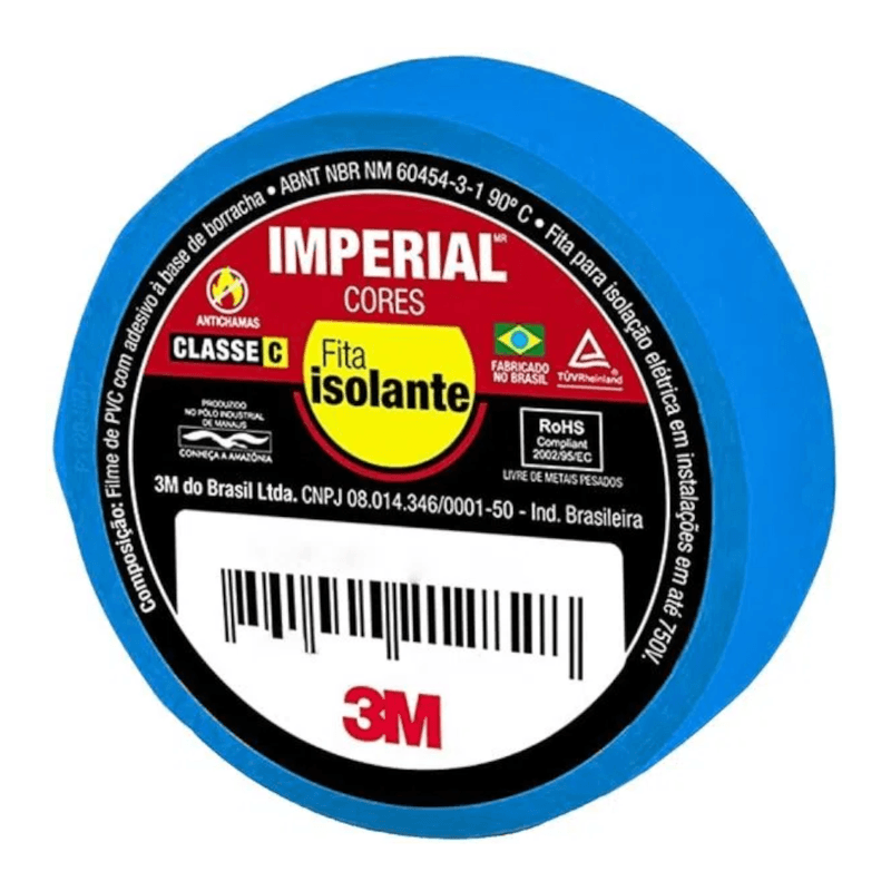 Fita Isolante Imperial Azul 18mm x 20M  3M