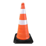 Cone Sinalização Refletivo Polietileno/Borracha Kteli | Imagem ilustrativa do cone na posição vertical