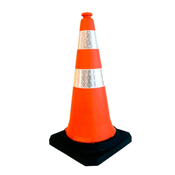 Cone Sinalização Com Refletivo Polietileno/Borracha Laranja/Branco 750Mm Obra Kteli