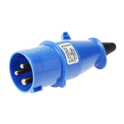 Plugue Energia Industrial Macho Poliamida Bipolar + Terra 16A 220/240V Azul N3076 Steck