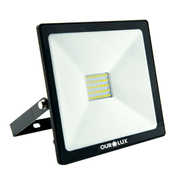 Refletor de LED Aluminio Preto IP65 1 Modulo 30W 110/220V 6500K 3263 Ourolux