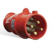 Plugue Energia Industrial Macho Poliamida 3 Polos + Terra 32 A 380/440 V Vermelho N4276 Steck