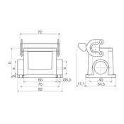 Base Tomada Multipolar Base Alta Sem Tampa 54X70X54,5Mm HDC06BSLU1M20G Weidmuller Conexel