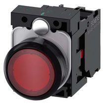 Frontal Botão Comando Iluminado Redondo Vermelho 22mm 3SU11020AB201CA0 Siemens