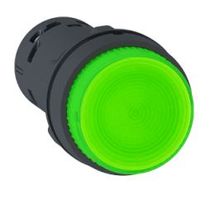 Botão Iluminado Redondo Com Capa Verde 22mm 24 Vca LED Integrado 1NA Impulso XB7NW33B1 Schneider