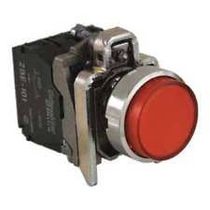Botão Iluminado Redondo Metálico Vermelho 22mm 120V LED Integrado 1NA+1NF XB4BW34G5 Schneider