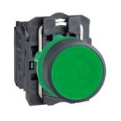 Botão Redondo Faceado Plástico Verde 22mm 1NA Impulso XB5AA31 Schneider