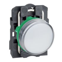 Sinaleiro Redondo Plastico Branco 22mm 120V LED XB5AVG1 Schneider