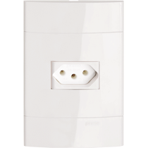 Tomada Predial Branca 2 Polos + Terra 10 A 250 V Com Placa 4x2" Branca PRM0444721 DECOR Schneider