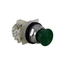 Botão Cogumelo 35 mm Metálico Verde 30mm 1NA+1NF Soco 9001KR24GH13 Schneider