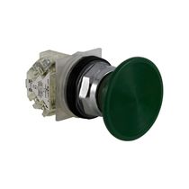 Botão Cogumelo Verde 30mm 1NA+1NF 9001KR25GH13 Schneider