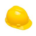 Capacete Aba Frontal Com Jugular B Amarelo MSA | Dimensional - Imagem do capacete visto de "cima"