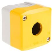 Botoeira Comando Vazia Plástico Cinza Tampa Amarela 1 Furo 22mm XALK01 Schneider