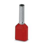 Terminal Elétrico Tubular Duplo (Ilhós) Pré-Isolado 1mm2 Vermelho AITWIN2X18RD Phoenix Contact