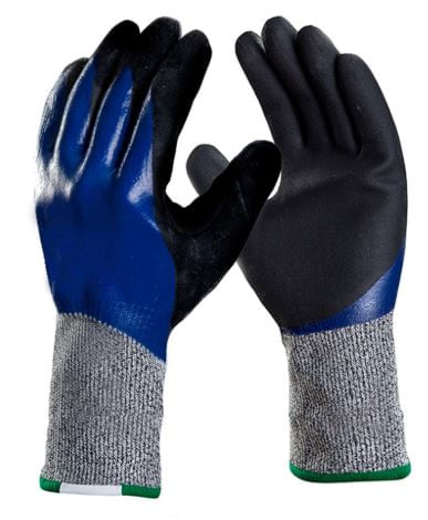 Luva Proteção Mecânica Nylon Preta Nitrílica DA12600P Tamanho G CA