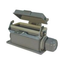 Carcaça Tomada Multipolar (Múltipla) Termoplástico Base Alta 1 Trava Tampa Mola 6 Polos SCBA1TTM06 Steck