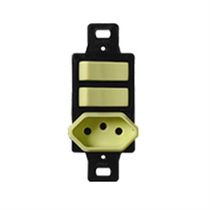 Interruptor E Tomada 2 Teclas Simples Tomada 2 Polos + Terra 10a Sem Placa 054342 Pial