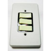Interruptor Predial Embutir 3 Teclas Paralelas Champagne 250v 10a Com Placa 4 X 2" Cinza Silentoque 3106 Pial
