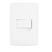 Interruptor Predial Embutir 1 Tecla Paralela Branca 250v 10a com Placa 4 X 2" Branca Horizontal Pialplus 611111 PIAL