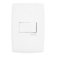 Interruptor Predial Embutir 1 Tecla Paralela Branca 250v 10a com Placa 4 X 2" Branca Horizontal Pialplus 611111 PIAL