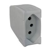 Plugue Fêmea Energia Predial Fêmea Cinza 2 Polos + Terra 250 V 10 A Com Prensa Cabo Versátil Pial 615876 PIAL