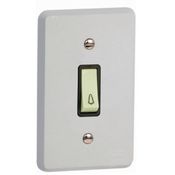 Interruptor Predial Embutir 1 Tecla Campainha Marfim 250v 2a Com Placa 4 X 2" Cinza Silentoque 1102 Pial
