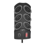 Filtro Linha Com Cabo 1,3 Metros Grafite 250 V 10A 6 Tomadas DN1797 Daneva Legrand