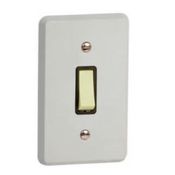 Interruptor Predial 1 Tecla Paralela Marfim 250v 10a Com Placa 4 X 2" Cinza Silentoque 1101 Pial