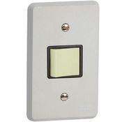 Interruptor Predial 1 Tecla Dupla Simples Bipolar Marfim 250v 10a Com Placa 4 X 2" Cinza Silentoque 2105 PIAL