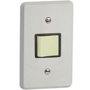 Interruptor Predial 1 Tecla Dupla Simples Bipolar Marfim 250v 10a Com Placa 4 X 2" Cinza Silentoque 2105 PIAL