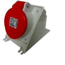 Tomada Industrial Não Metálica Sobrepor Fêmea 4 Polos + Terra 16 A 380/440 V Vermelha 6h N5006 Steck
