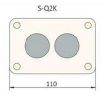 Botoeira Comando Vazia Plástico 2 Furos 22,5mm 110x75 mm SQ2K Steck