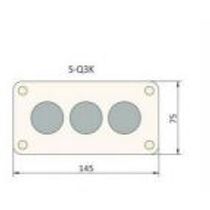 Botoeira Comando Vazia Plástico Amarela 3 Furos 22mm 145x75x57,5mm-Steck