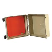 Quadro Comando Sobrepor Policarbonato Bege Ral 7032 Porta Opaca Removível Comando Abertura De 180g 300 M CCP303020OP Cemar
