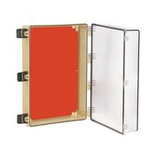 Quadro Comando Sobrepor Plástico Bege Ral 7032 Transparente 518 mm 418 mm 210 mm Comando Placa CCP5040-20TR CEMAR