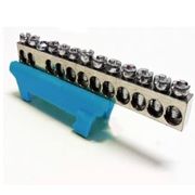 Barramento Elétrico Neutro 12 Furos 100 A Azul - 928051 - Cemar
