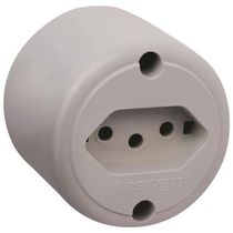 Tomada Predial Sobrepor Cinza 2 Polos+Terra 10a 250v Redonda 1716010 Lorenzetti