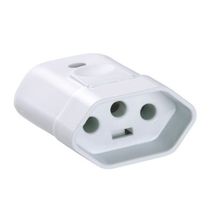 Plugue Fêmea Energia Predial Femea Branco 2 Polos + Terra 250 V 10 A 57402053 TRAMONTINA