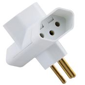 Plugue T Branco Macho/Femea 2p+T 10 A 57400080 TRAMONTINA