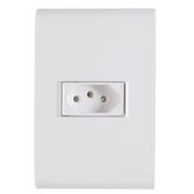 Tomada Predial Branca 2 Polos+Terra 10a 250v Com Placa 4x2" Branca 57170010 Tramontina