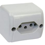 Tomada Predial 1 Módulo Branca 2 Polos + Terra 20 A 250 V Branca Silentoque 009998 PIAL