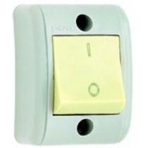 Interruptor Predial Sobrepor 1 Tecla Dupla Simples Bipolar Marfim 250V 10A Com Placa E Caixa Silentoque 2505 Pial Legrand