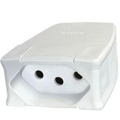 Plugue Fêmea Energia Predial Fêmea Branco 2 Polos + Terra 250 V 10 A 615836 PIAL