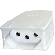 Plugue Fêmea Energia Predial Fêmea Branco 2 Polos + Terra 250 V 10 A 615836 PIAL