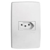 Tomada Predial 1 Módulo Branca 2 Polos + Terra 20 A 250 V Com Placa 4x2" Branca Horizontal Plus 615081 Pial