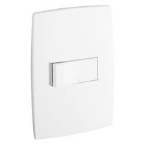 Interruptor Predial Embutir 1 Tecla Simples Branca 250v 10a Com Placa 4 X 2" Branca Horizontal Pialplus 611110 PIAL