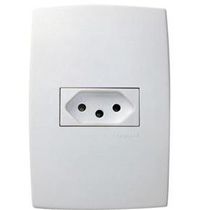 Tomada Predial 1 Módulo Branca 2 Polos + Terra 10 A 250 V Com Placa 4x2" Branca Pialplus Gloss 615080 PIAL