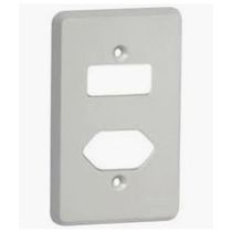 Placa 1 + 1 Posto Padrao Brasil 4X2" Cinza Silentoque 54398 Pial Legrand